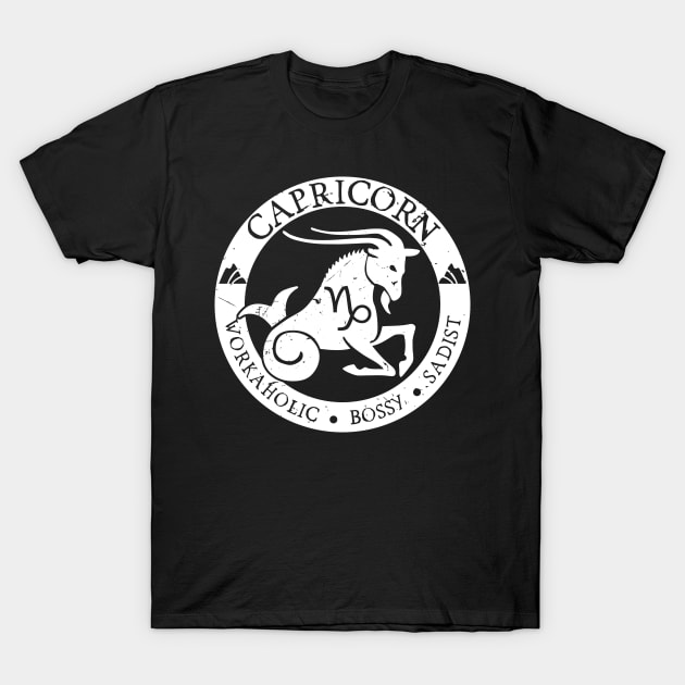 Savage Capricorn Zodiac Antisocial Astrology T-Shirt by atomguy